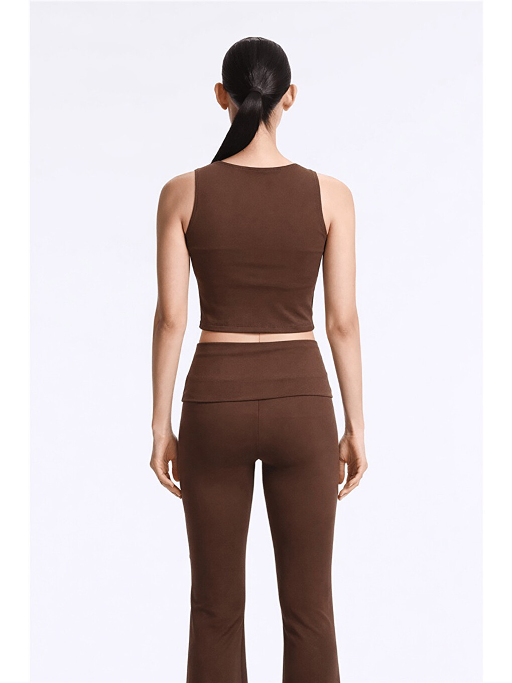 Kahverengi Crop Fit Bisiklet Yaka Atlet 26Y0713K1-3