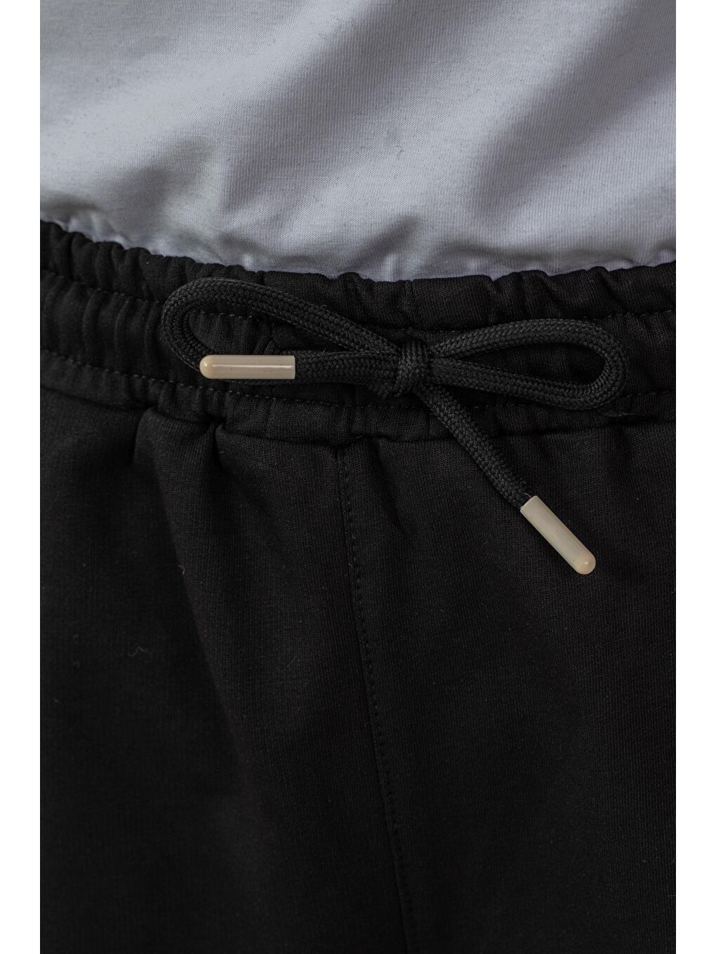 Siyah New York State College Baskılı Yanlar Biye Şeritli Erkek Çocuk Şort-3