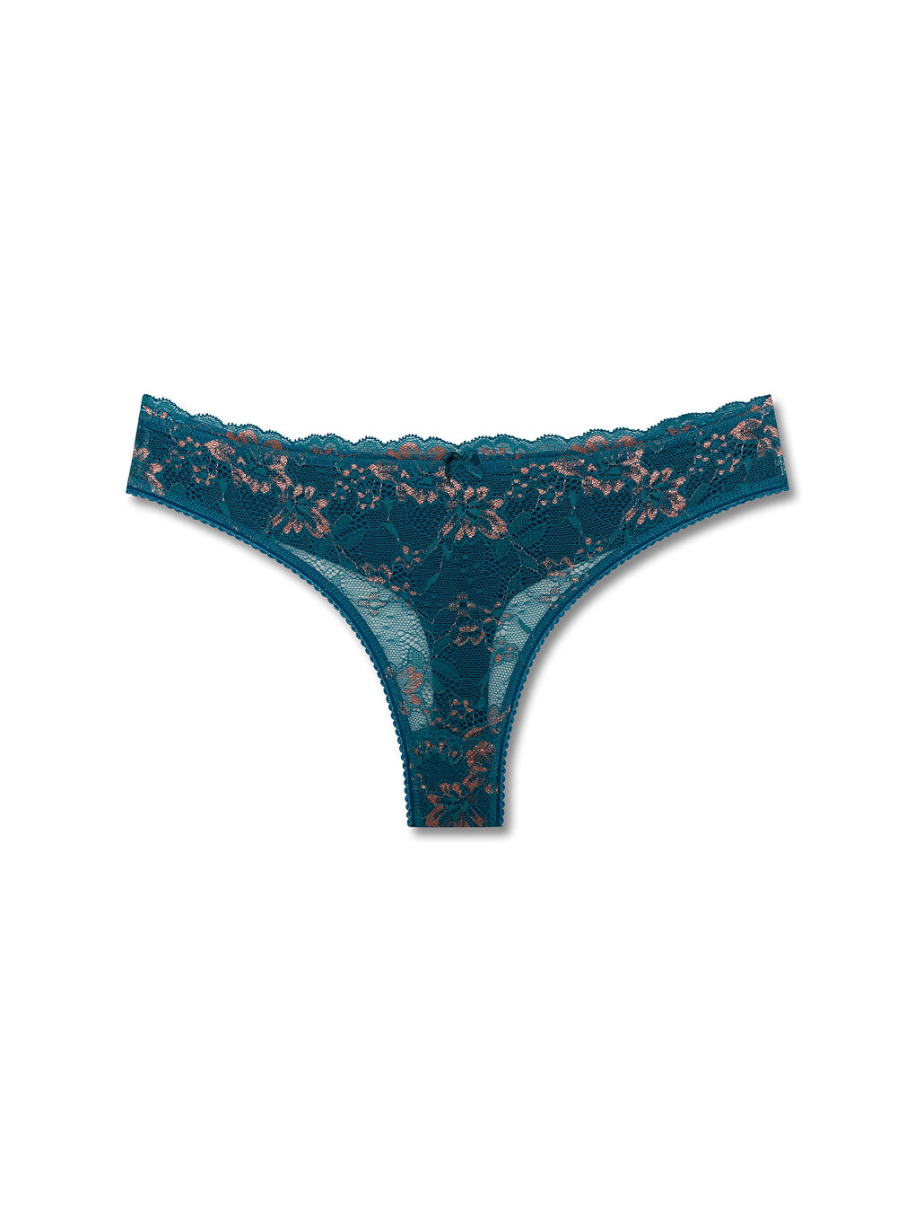 Karışık Önü Çift Renk Dantelli Arkası Çift Kat Pamuklu Tanga Kadın Külot 8'li Paket-2