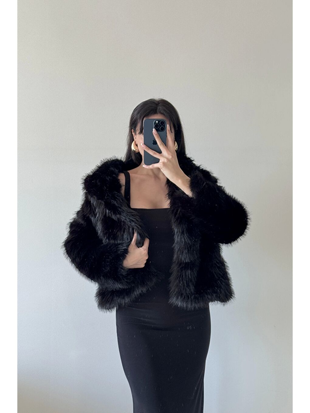 Kadın Siyah Astarlı Kürk 1773-3