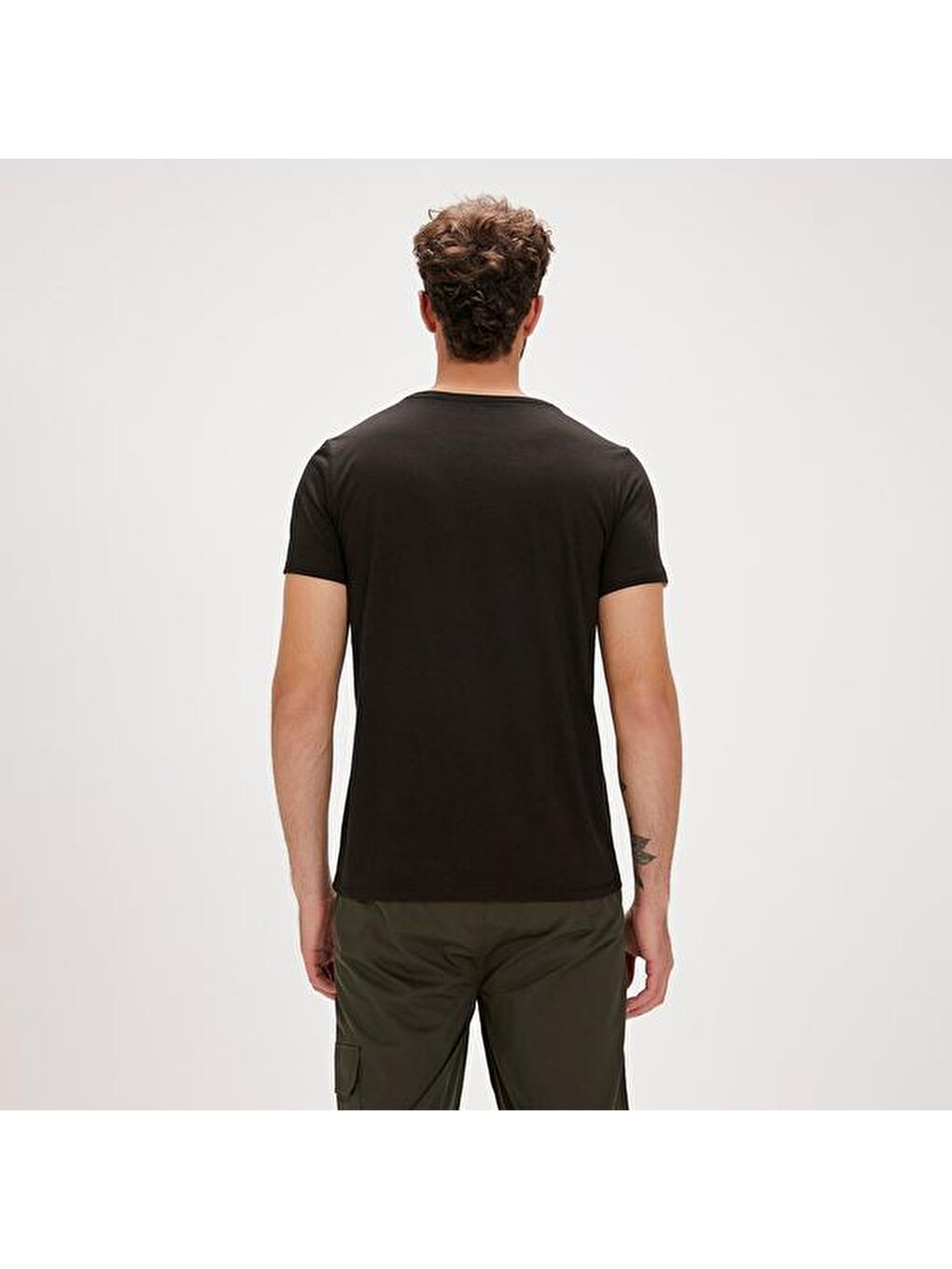 Re Think Green Baskılı Erkek Siyah Yuvarlak Yaka Tişört-1