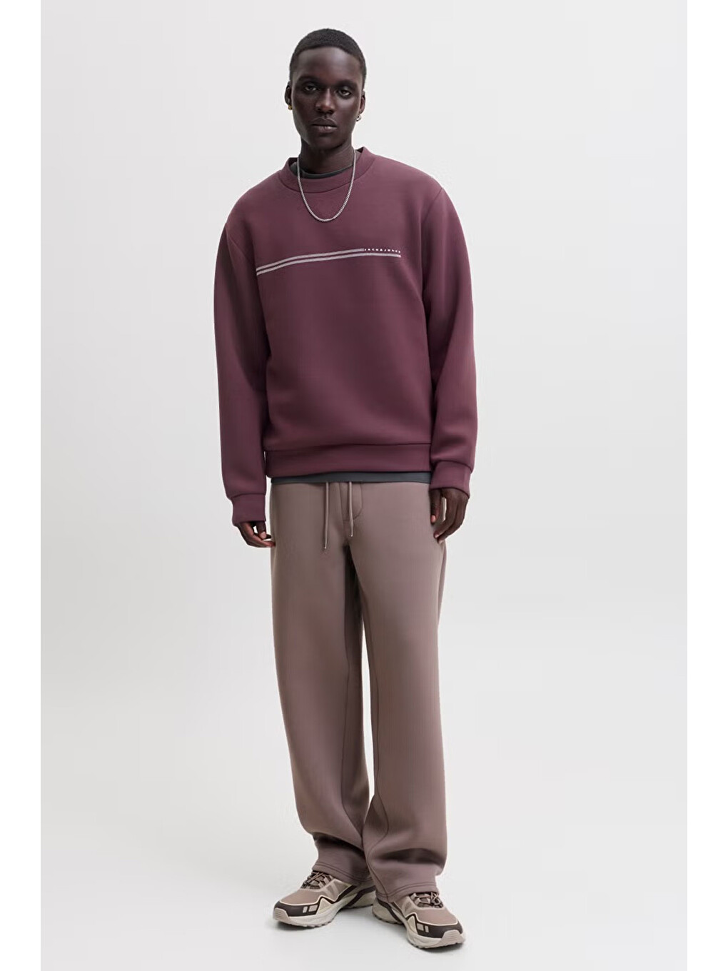 Bordo Core Jcofusion Logolu Bisiklet Yaka Sweat 12289830-1
