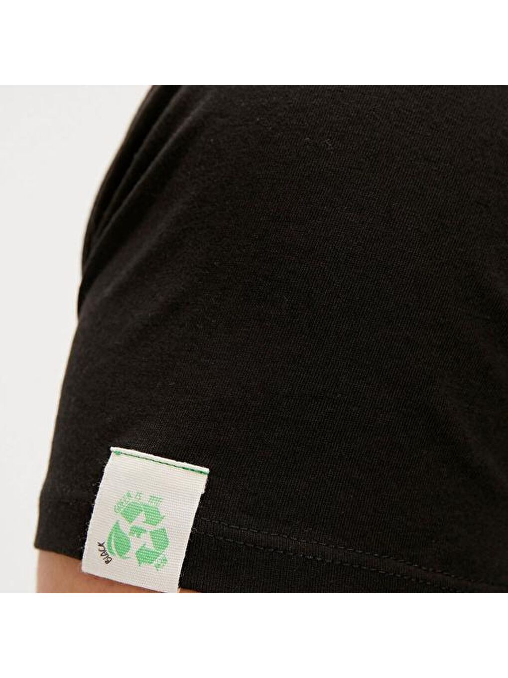 Re Think Green Baskılı Erkek Siyah Yuvarlak Yaka Tişört-3