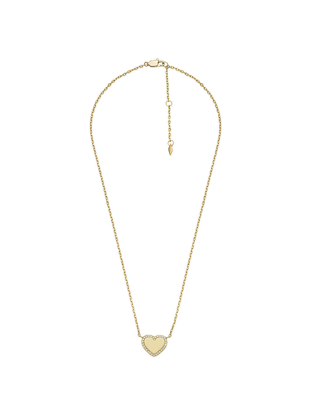 Sarı JOF00933-710 Kalpli Kadın Kolye-1