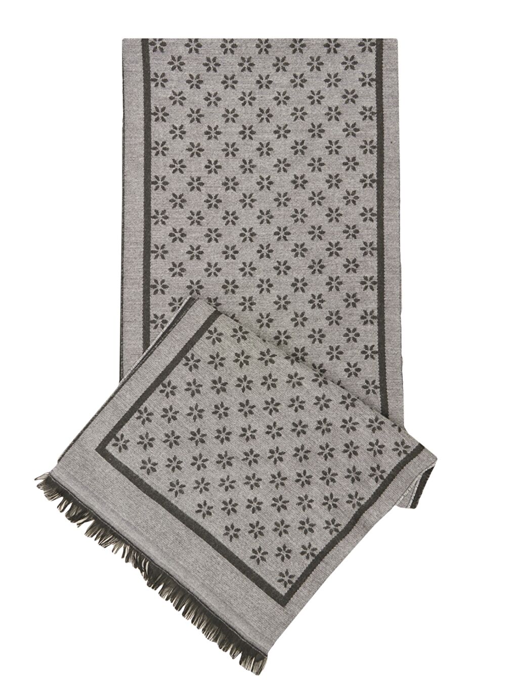 Erkek Siyah-Gri Desenli Örme Atkı