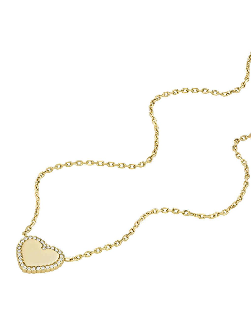 Sarı JOF00933-710 Kalpli Kadın Kolye-2