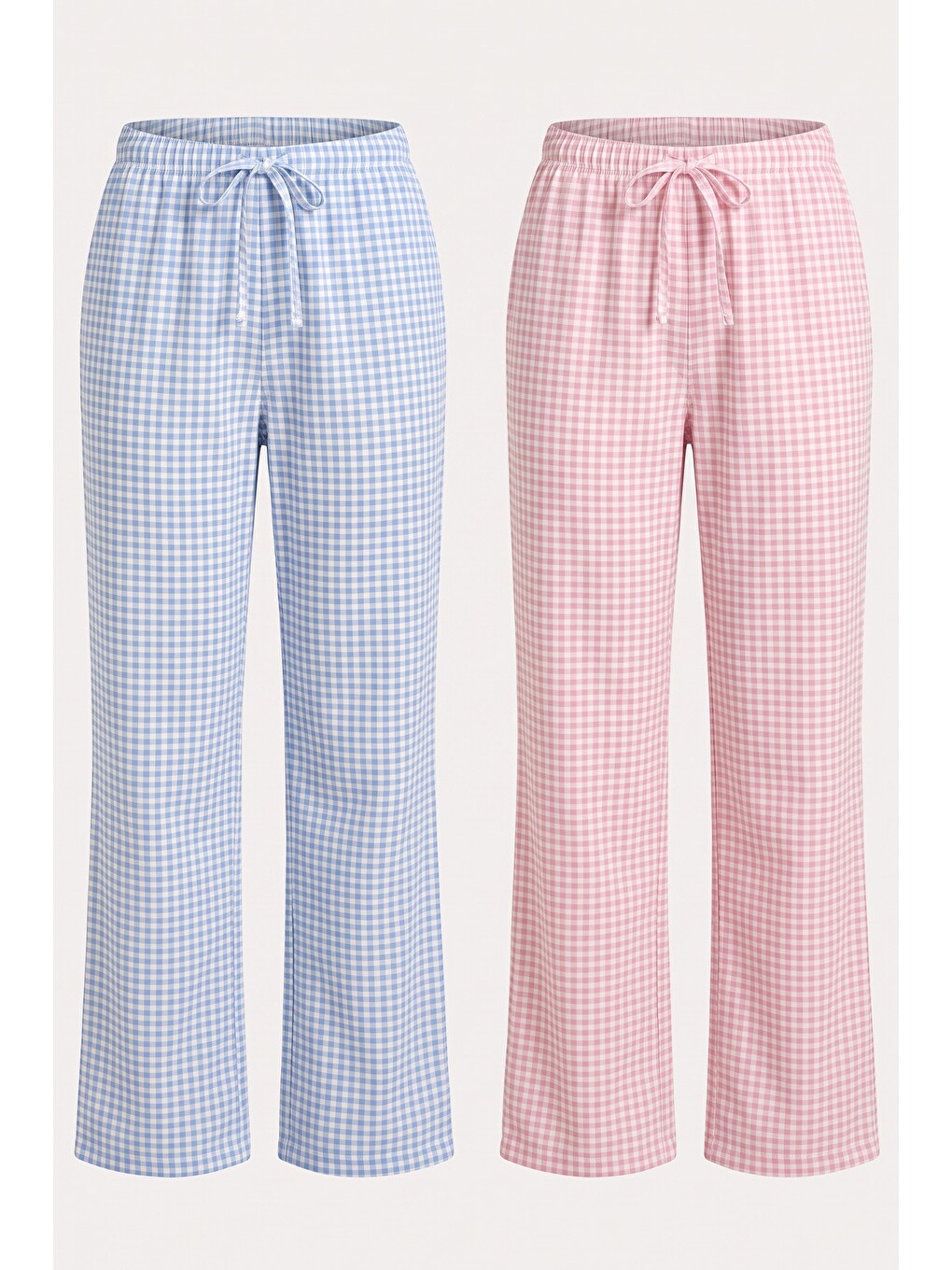 Pembe 2'li Fiyonk Desenli Yumuşak Tuşe Kışlık Örme Tek Alt Pijama Altı 8074-1