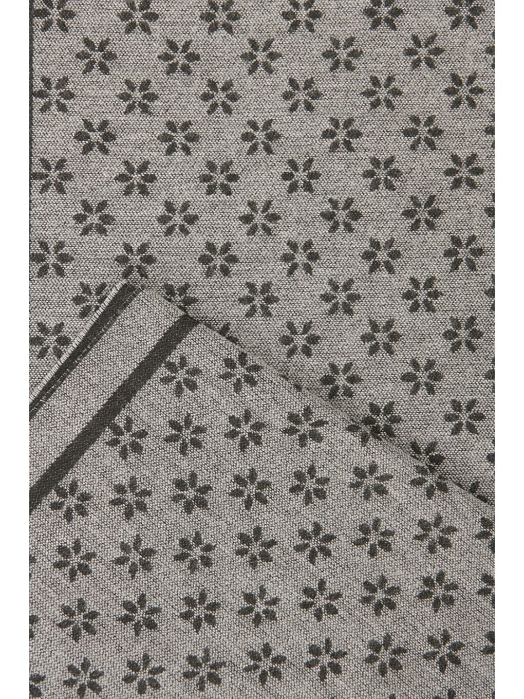 Erkek Siyah-Gri Desenli Örme Atkı-1