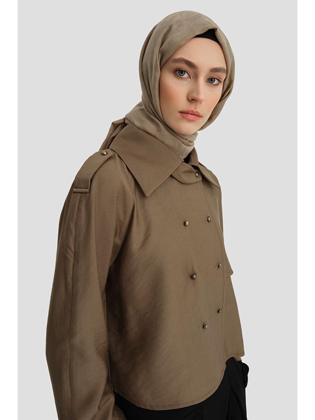 Trench Ceket 24K3604 Haki-1