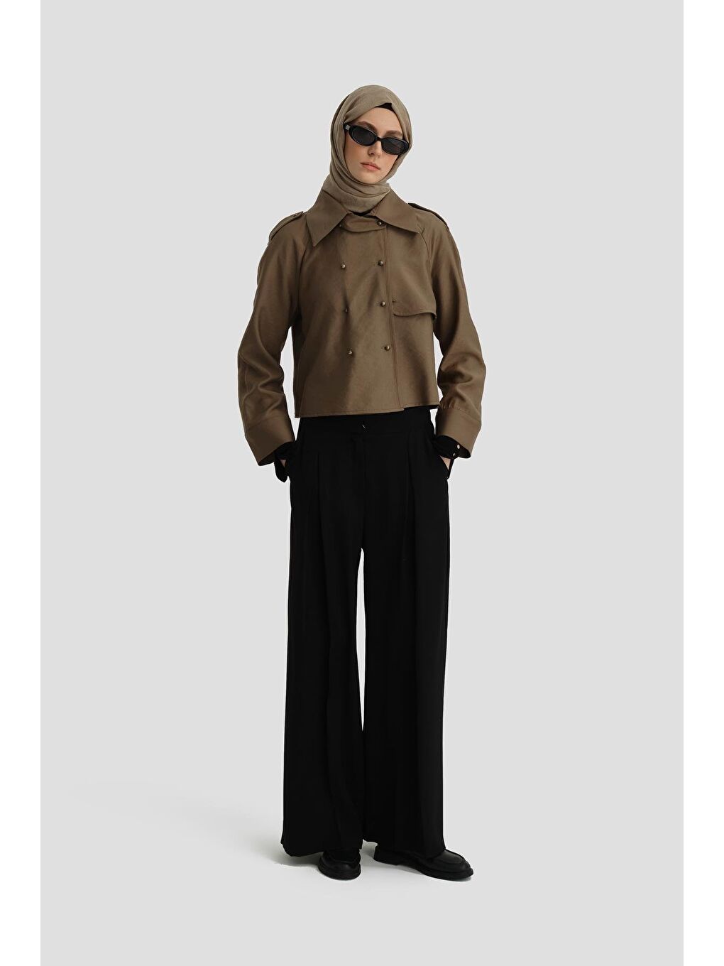 Trench Ceket 24K3604 Haki-2