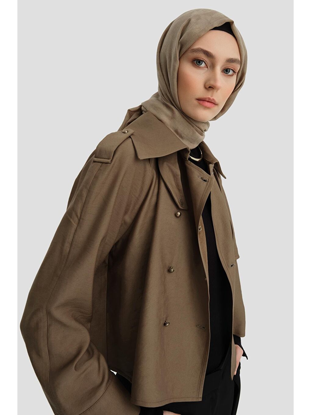 Trench Ceket 24K3604 Haki-3