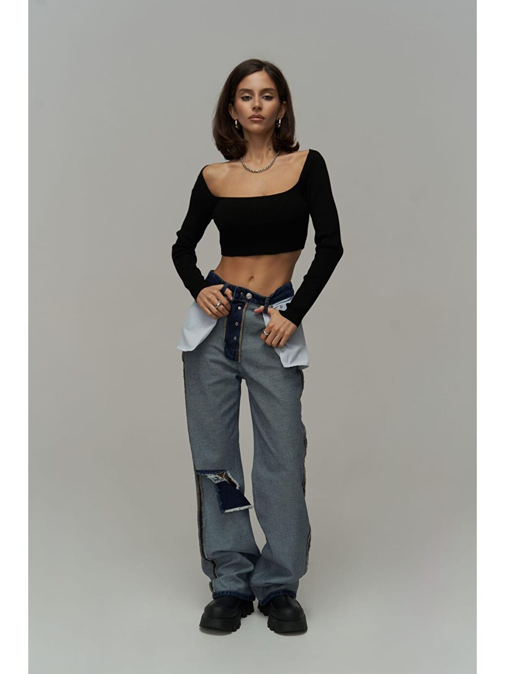 Remain Koyu Mavi Ters Jean Pantolon