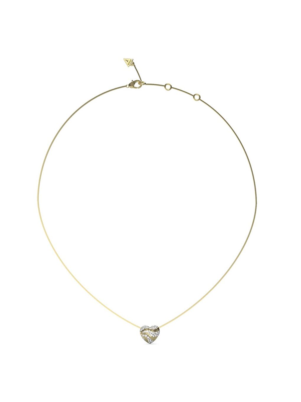 Sarı JGUJUBN04501JWYGTU Kalpli Kadın Kolye