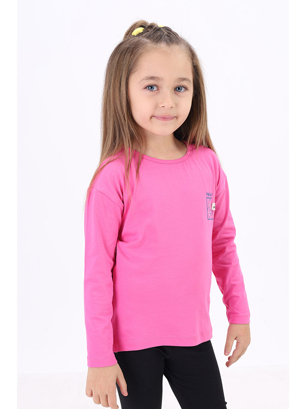 Fuşya Kız Çocuk Baskılı Tişört-1