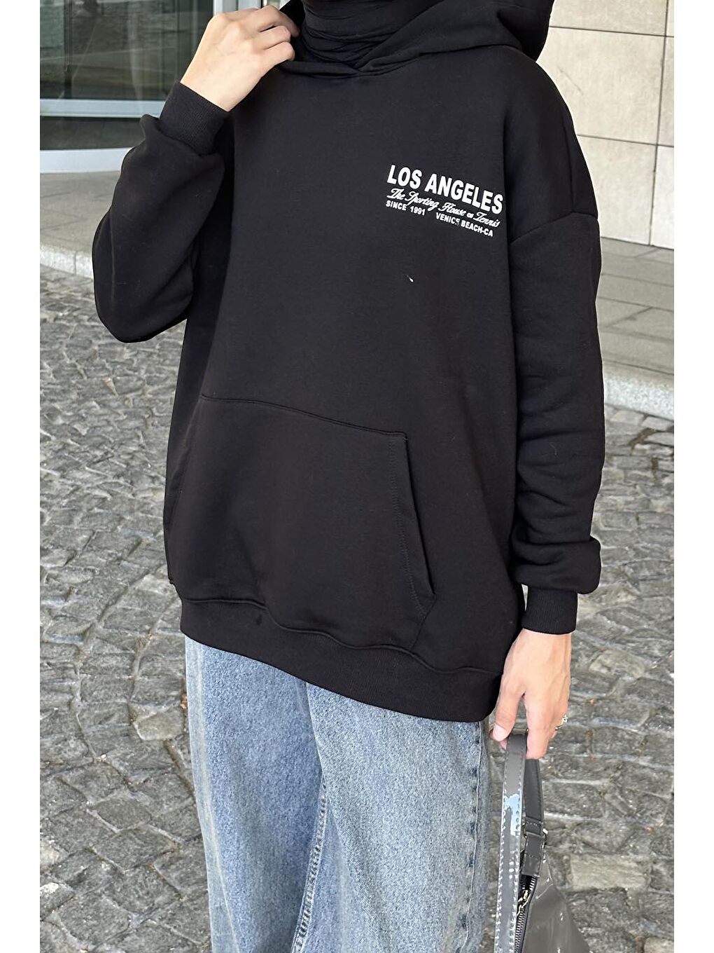 Los Angeles Baskı Detaylı  Sweat Siyah-2