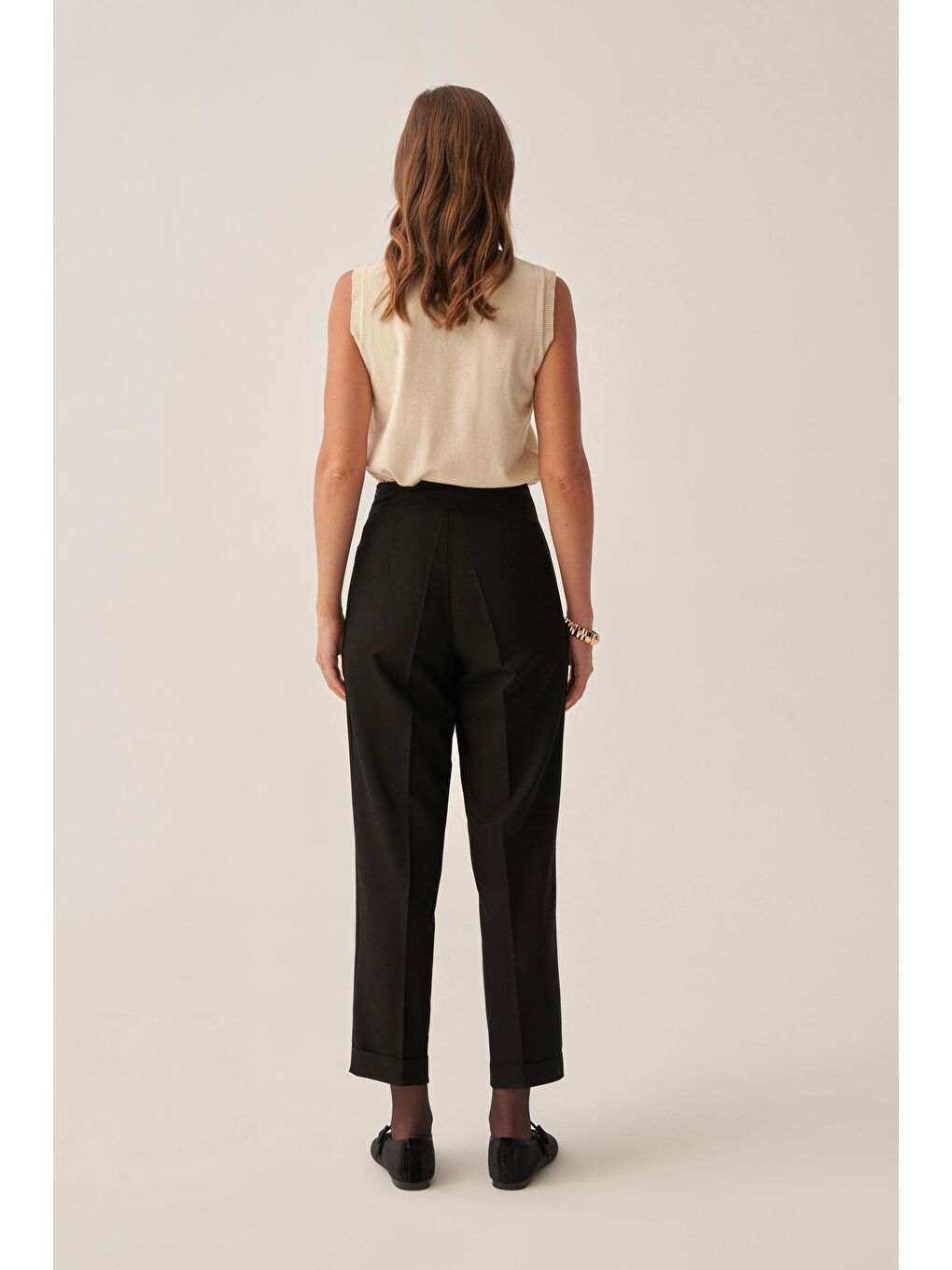 Siyah-Bilek Boy Double Paça İnterlok Pantolon-2