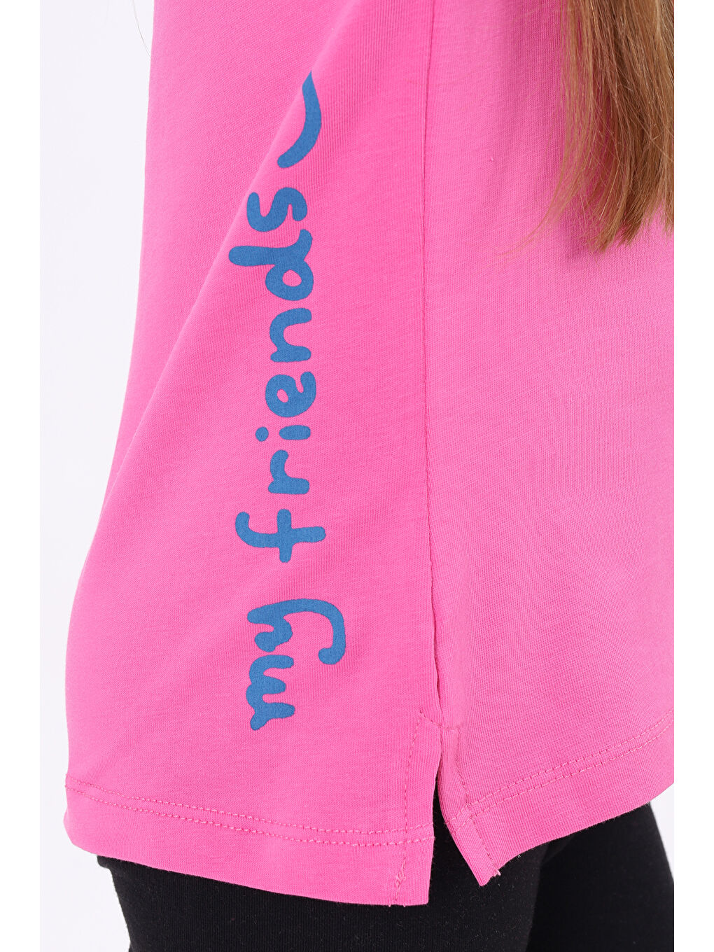 Fuşya Kız Çocuk Baskılı Tişört-3