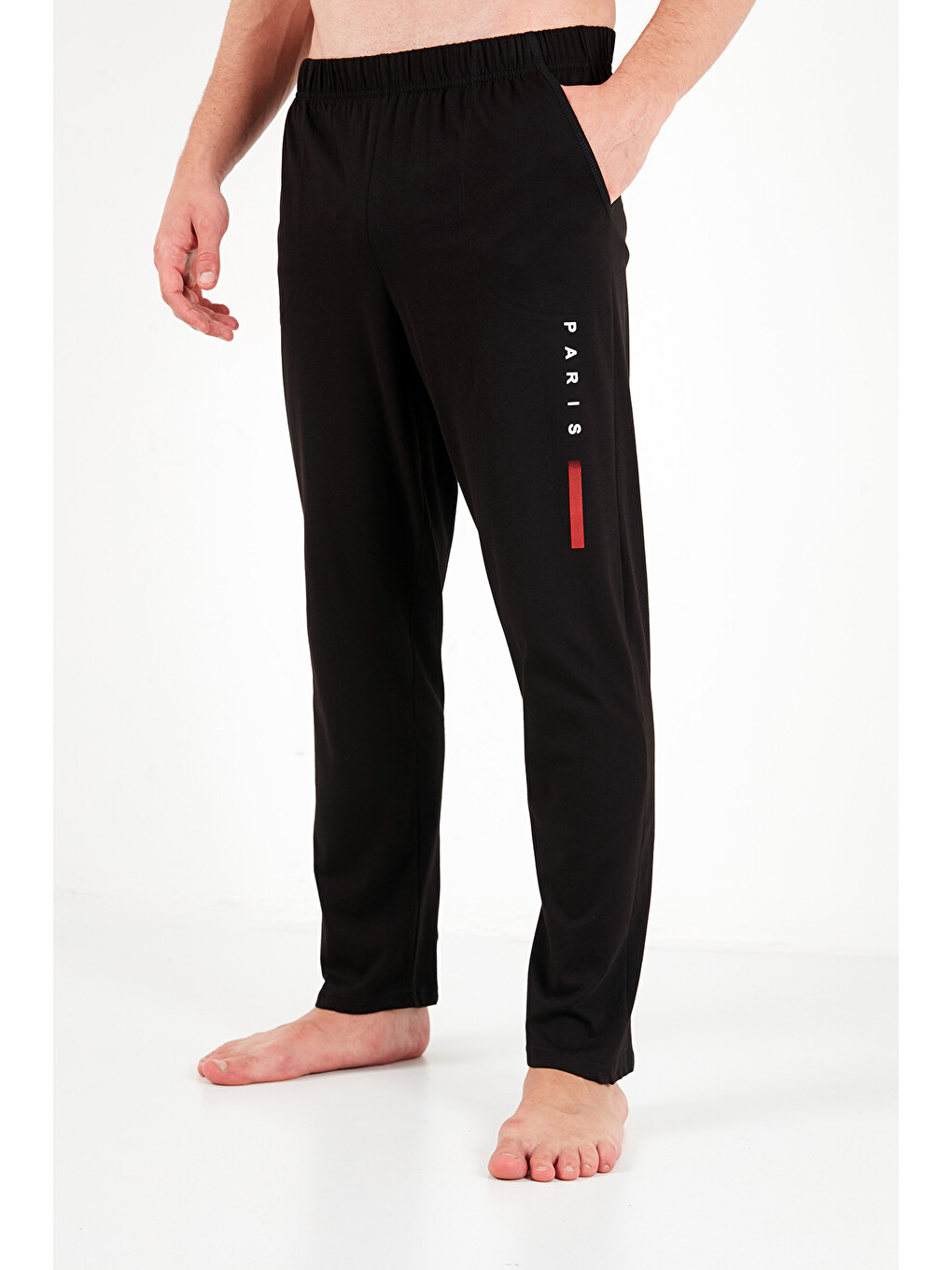 Siyah Baskılı Pamuklu Uzun Kollu Pijama Takımı 6575006-5
