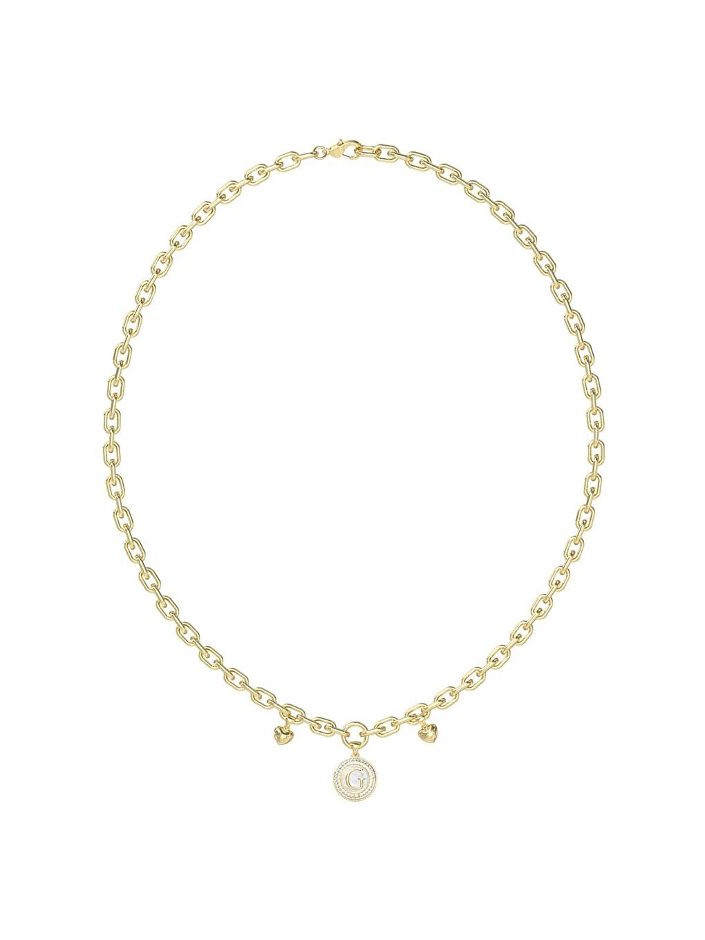 Sarı JGUJUBN06196JWYGTU Kalpli Kadın Kolye