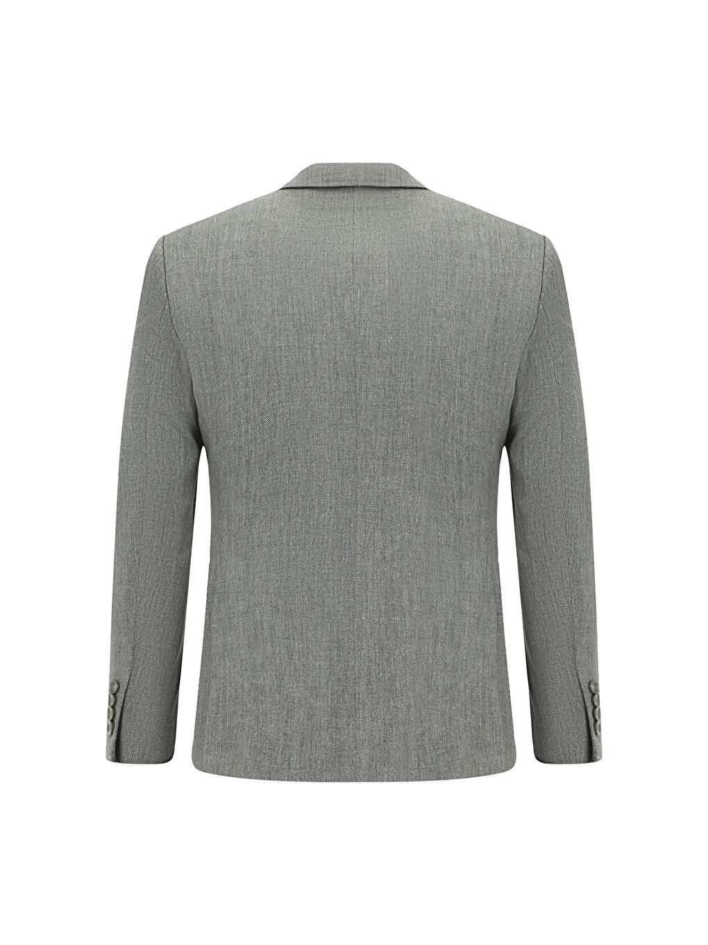 Gri Super Slim Fit Ekstra Dar Kesim Keten Karışımlı Spor Takım Elbise-2