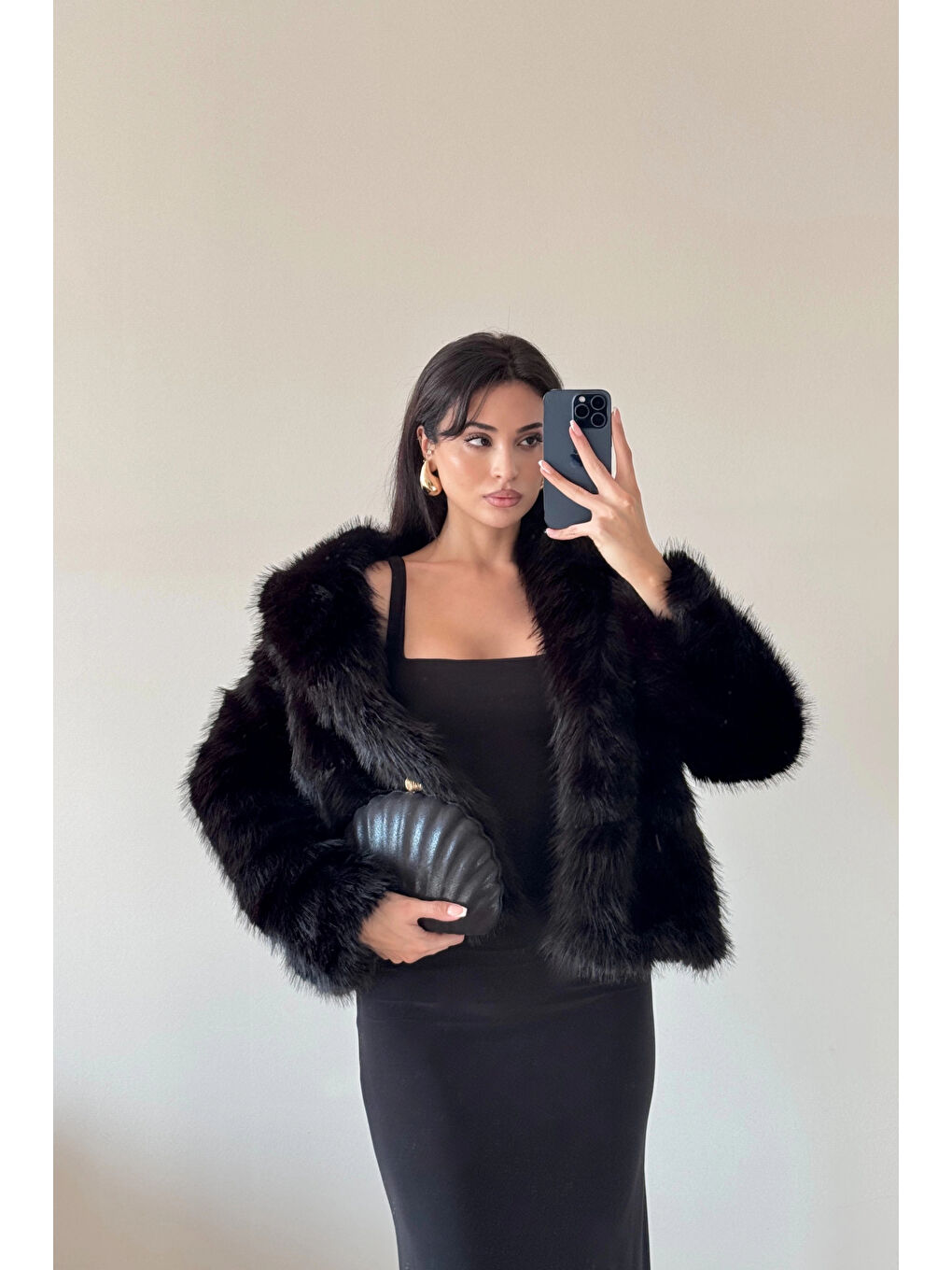 Kadın Siyah Astarlı Kürk 1773-4