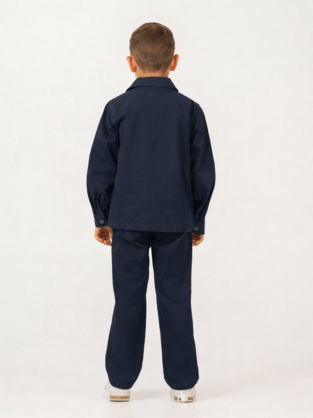 Lacivert Pamuklu Ceket Pantolon Tişörtlü Erkek Çocuk 3lü Jean Takım-3