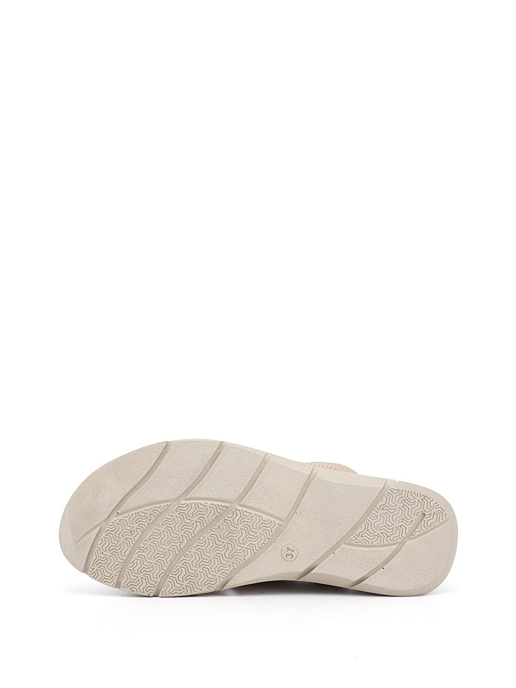 Bej Kadın YENİ BEJ Dolgu Taban Hakiki Deri Terlik-5