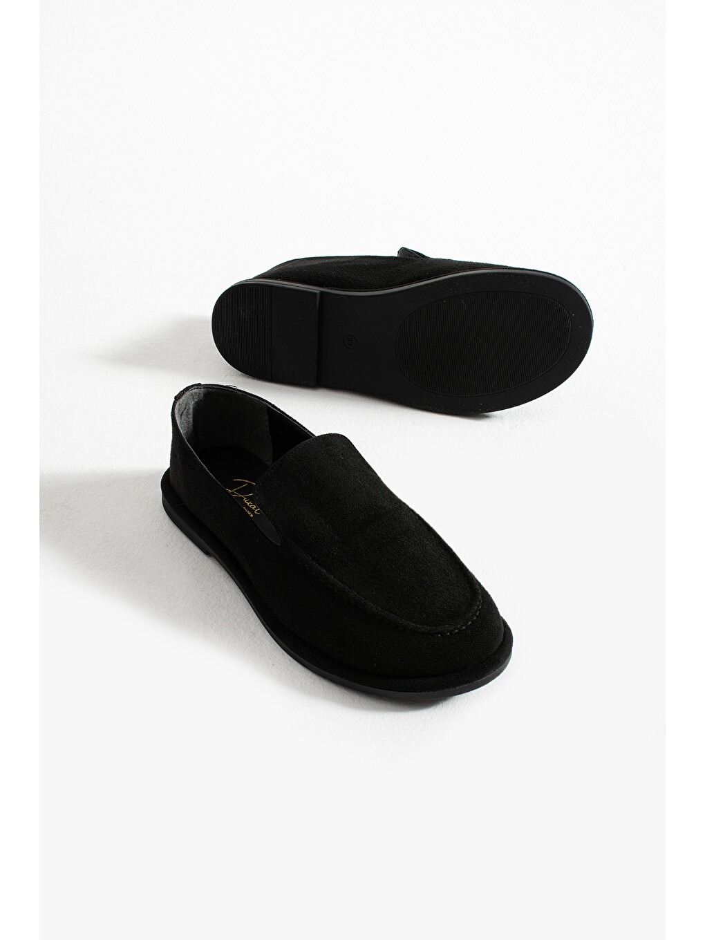 Siyah Konforlu Kadın Süet Mokasen Ayakkabı Loafer