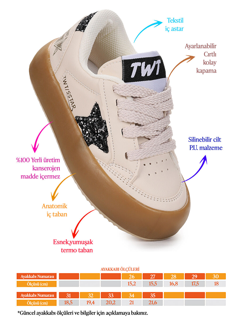 Ekru Rida Günlük Bağcıklı Kız Çocuk Spor Ayakkabı-1