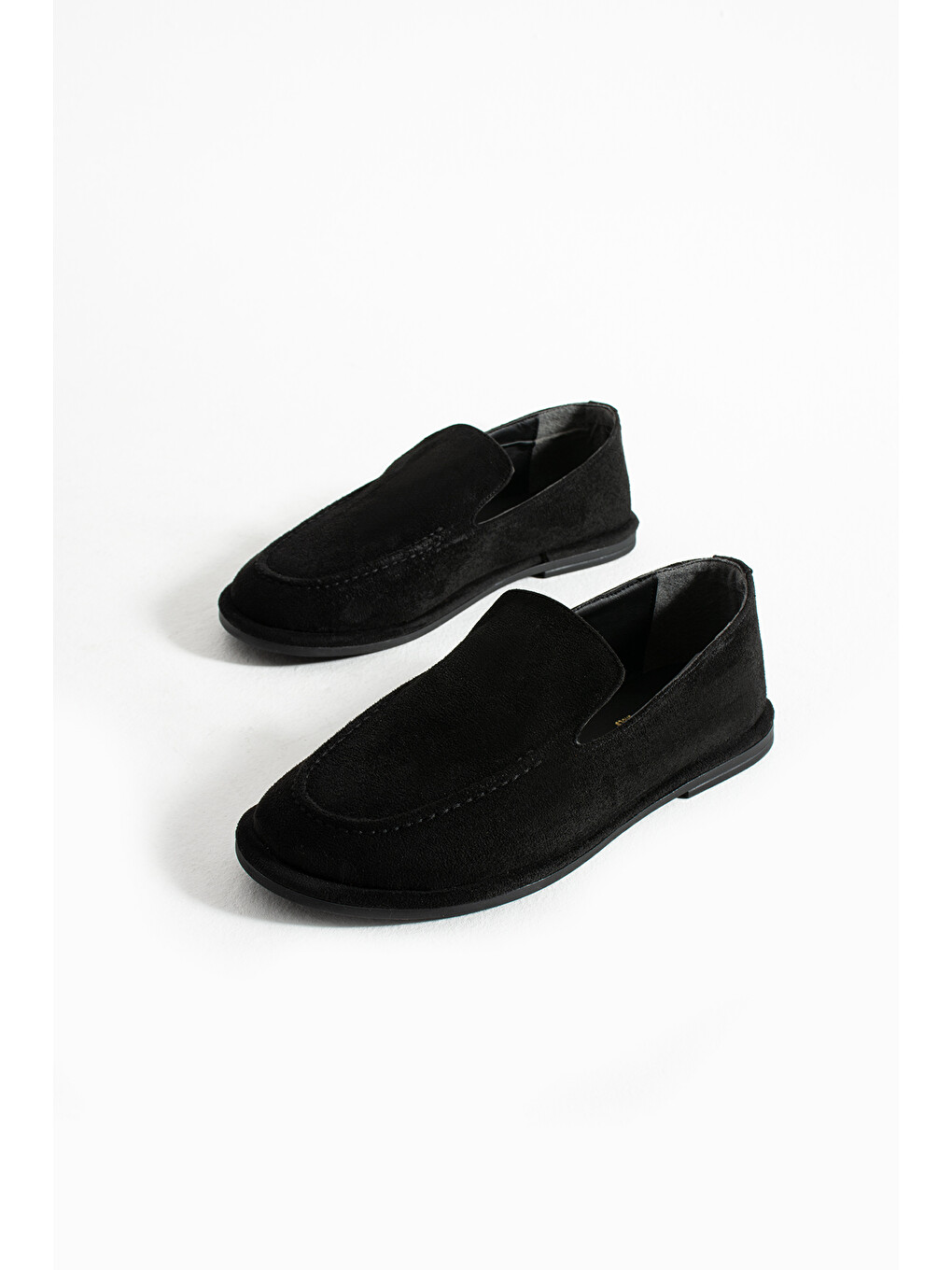 Siyah Konforlu Kadın Süet Mokasen Ayakkabı Loafer-3