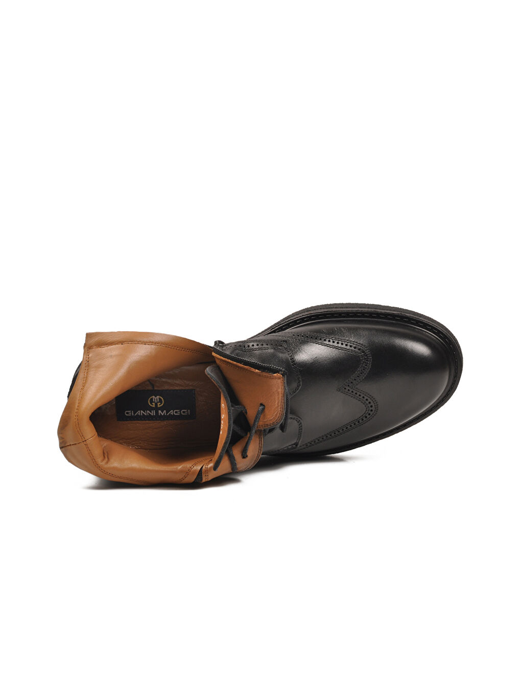 Siyah İçi Dışı Hakiki Deri Fermuarlı Erkek Klasik Bot 2903 M-3