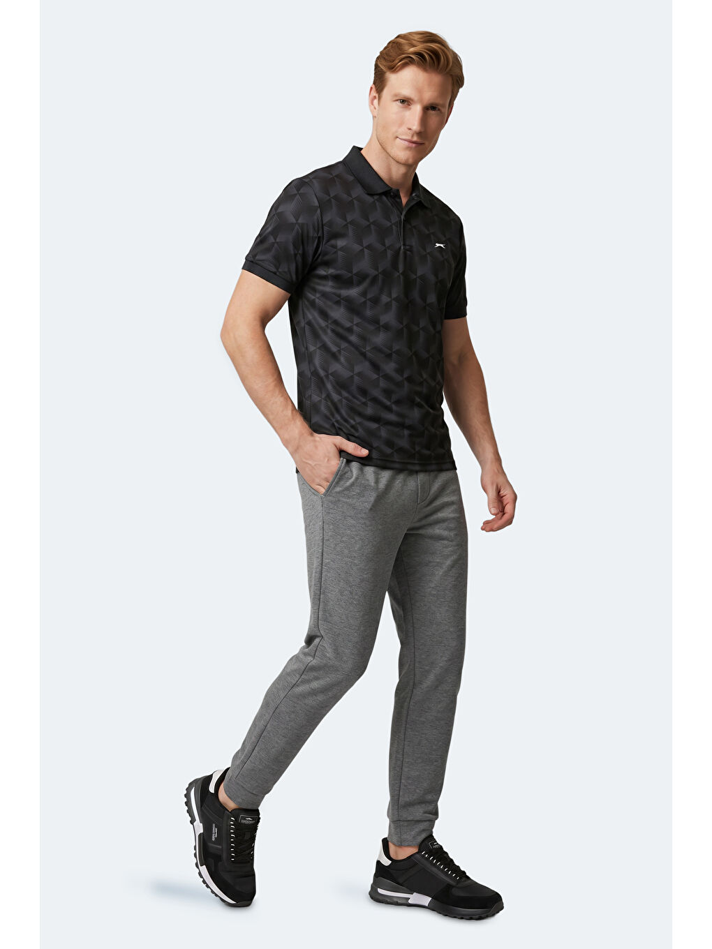 Erkek Polo Yaka Siyah Tişört-1