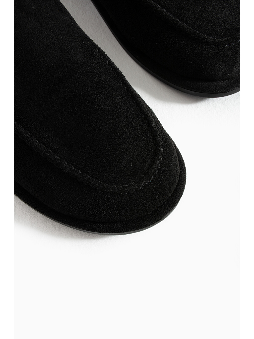 Siyah Konforlu Kadın Süet Mokasen Ayakkabı Loafer-7