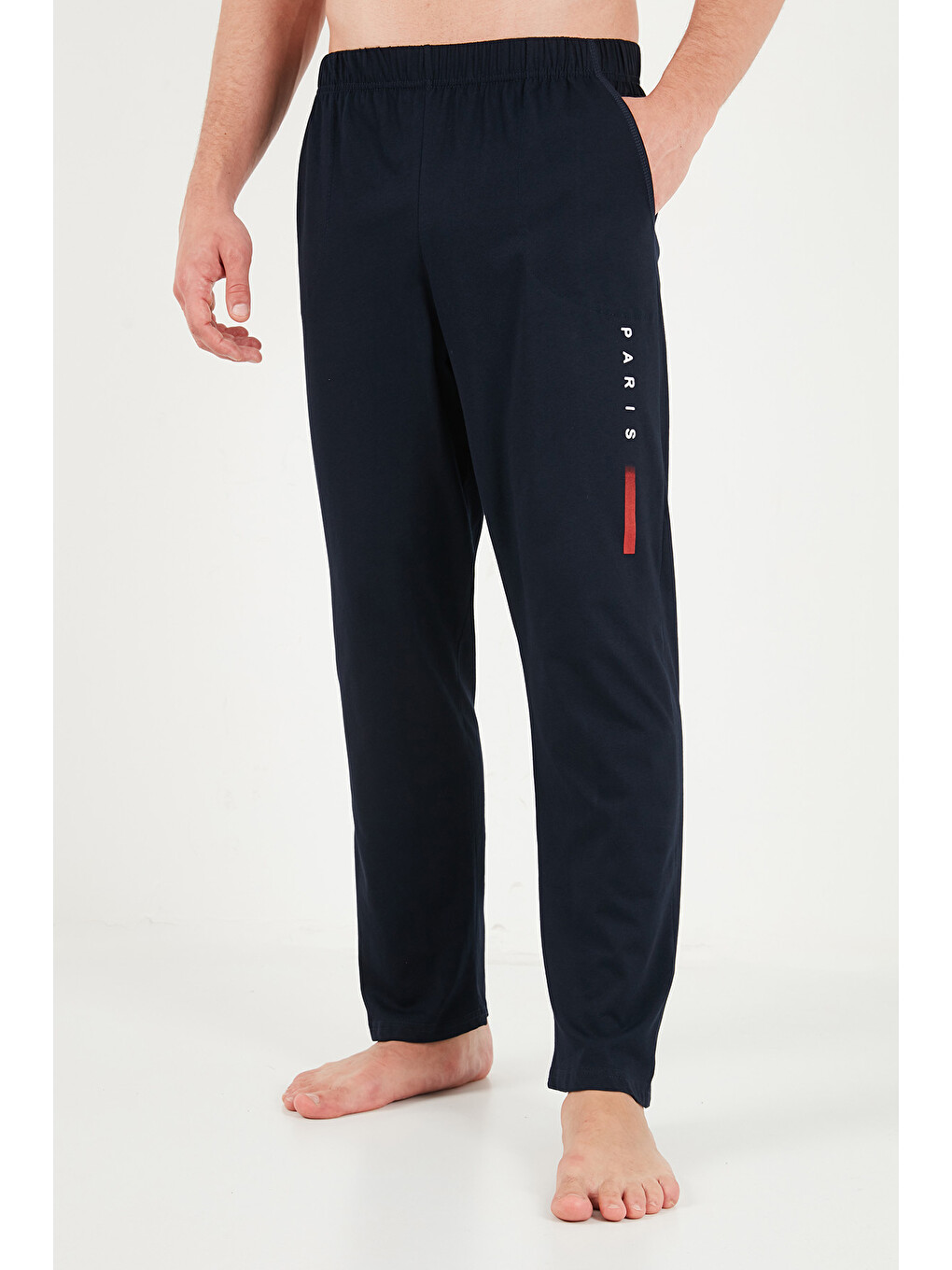 Lacivert Baskılı Pamuklu Uzun Kollu Pijama Takımı 6575006-5