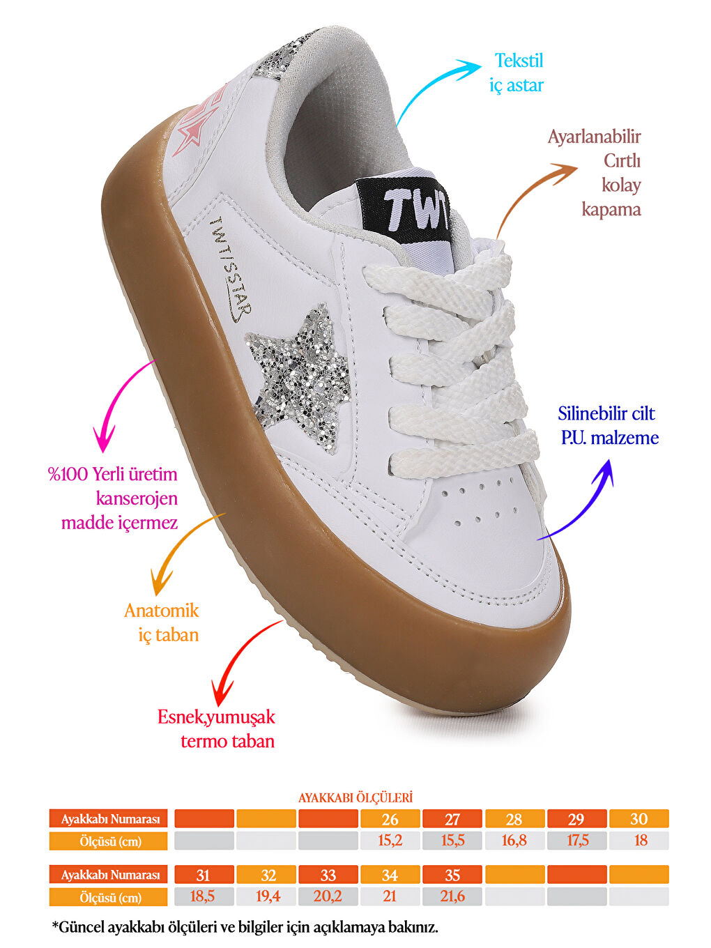 Beyaz Rida Günlük Bağcıklı Kız Çocuk Spor Ayakkabı-1