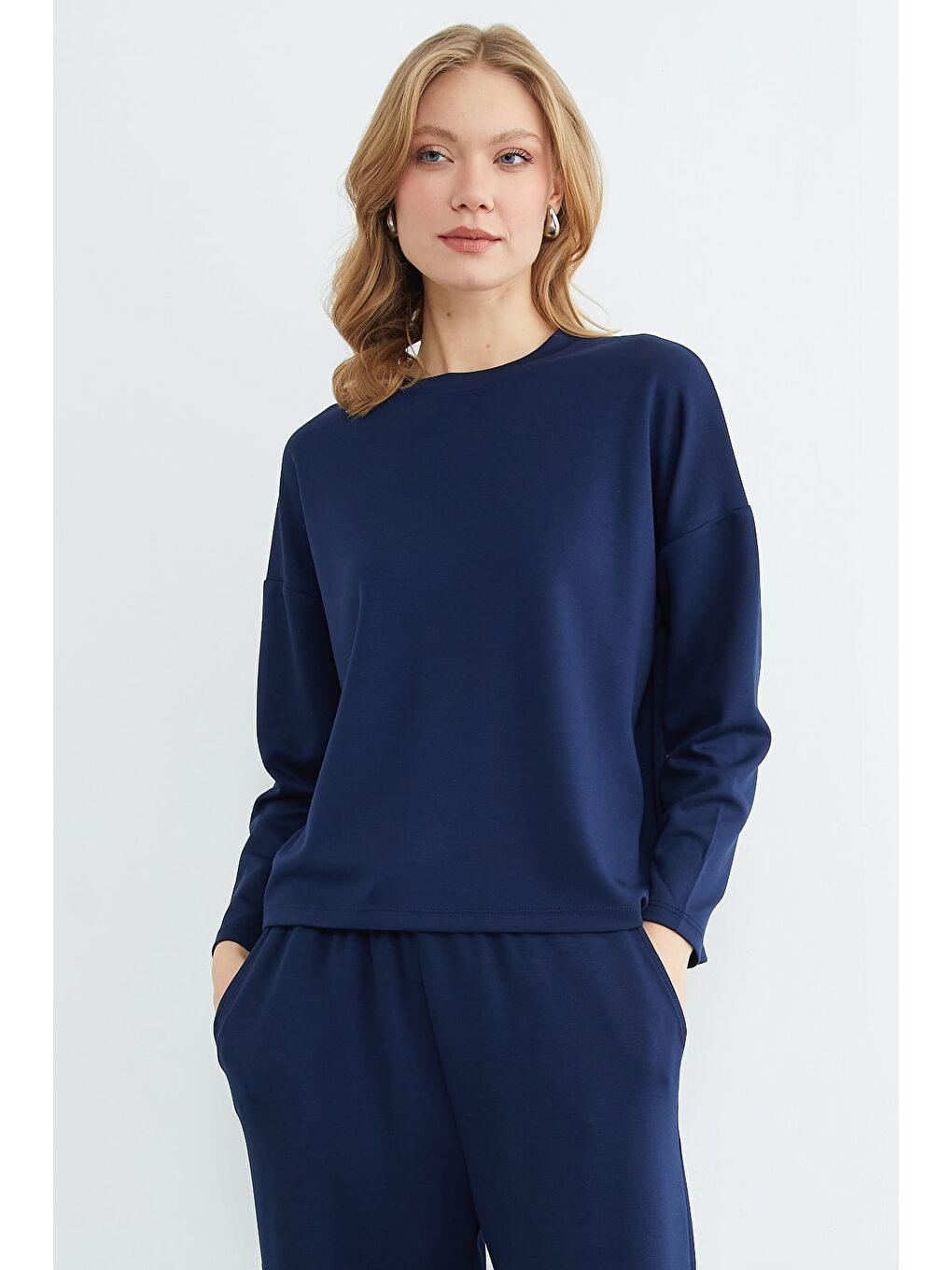 Lacivert Basic Uzun Kollu Modal 2 Li Takım-2