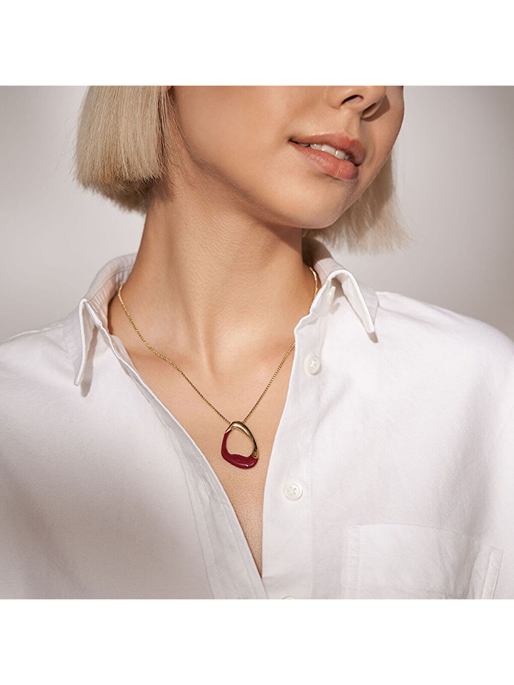 Sarı SKJ1767-710 Kadın Kolye-2