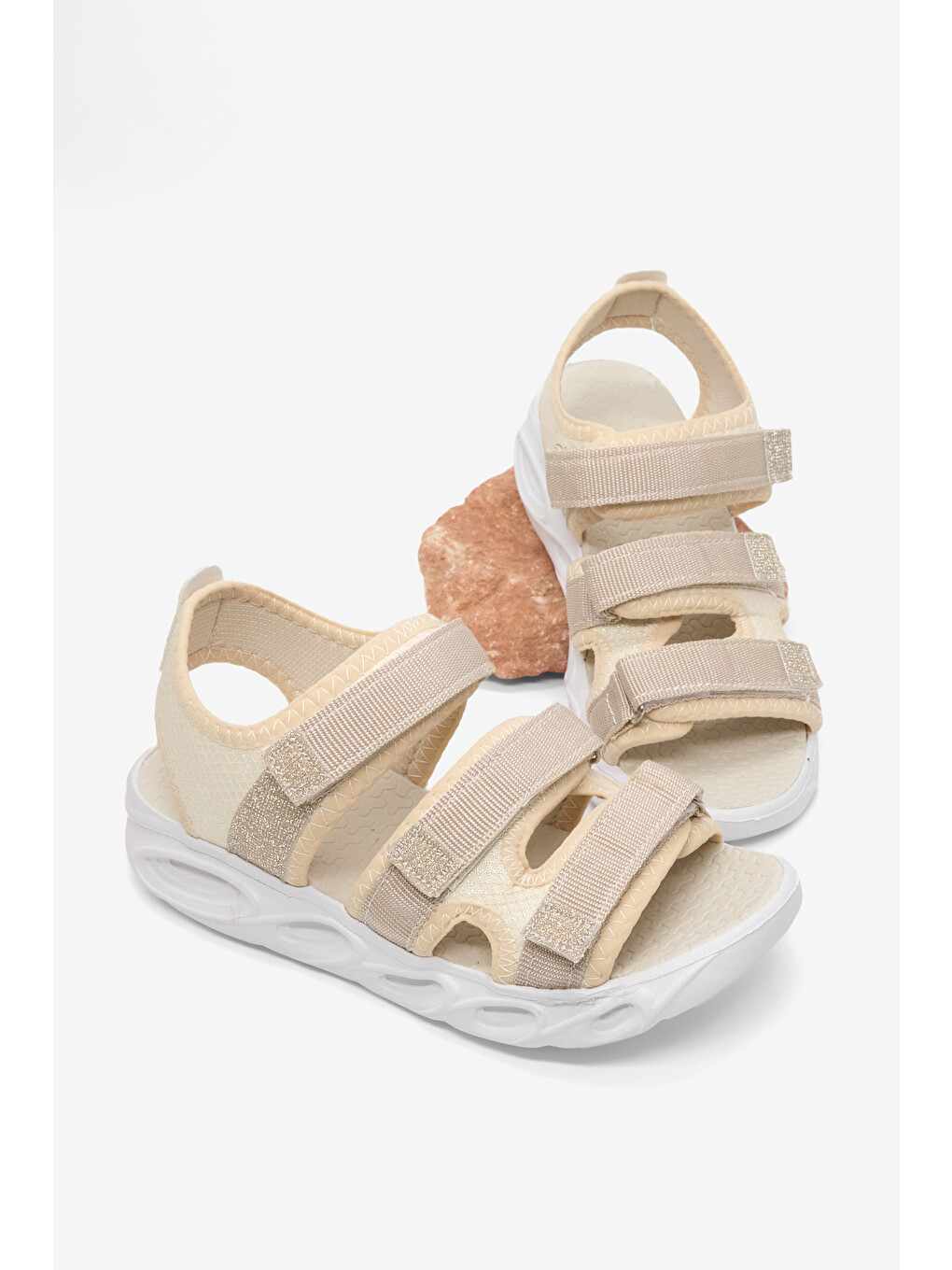 Kahverengi Çocuk Unisex Sedef Çoçuk Renkli Rahat Kalıp Sandalet-1