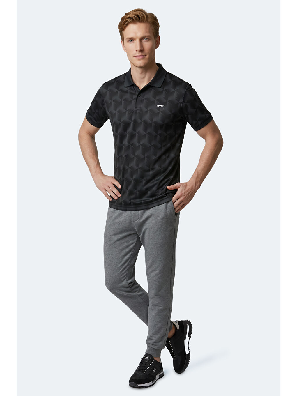 Erkek Polo Yaka Siyah Tişört-4