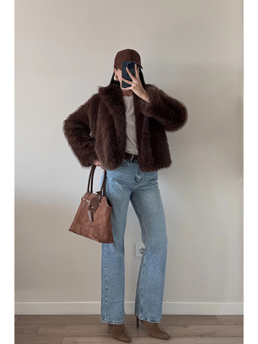 Kahverengi Kadın Kahve Astarlı Kürk 1773-4