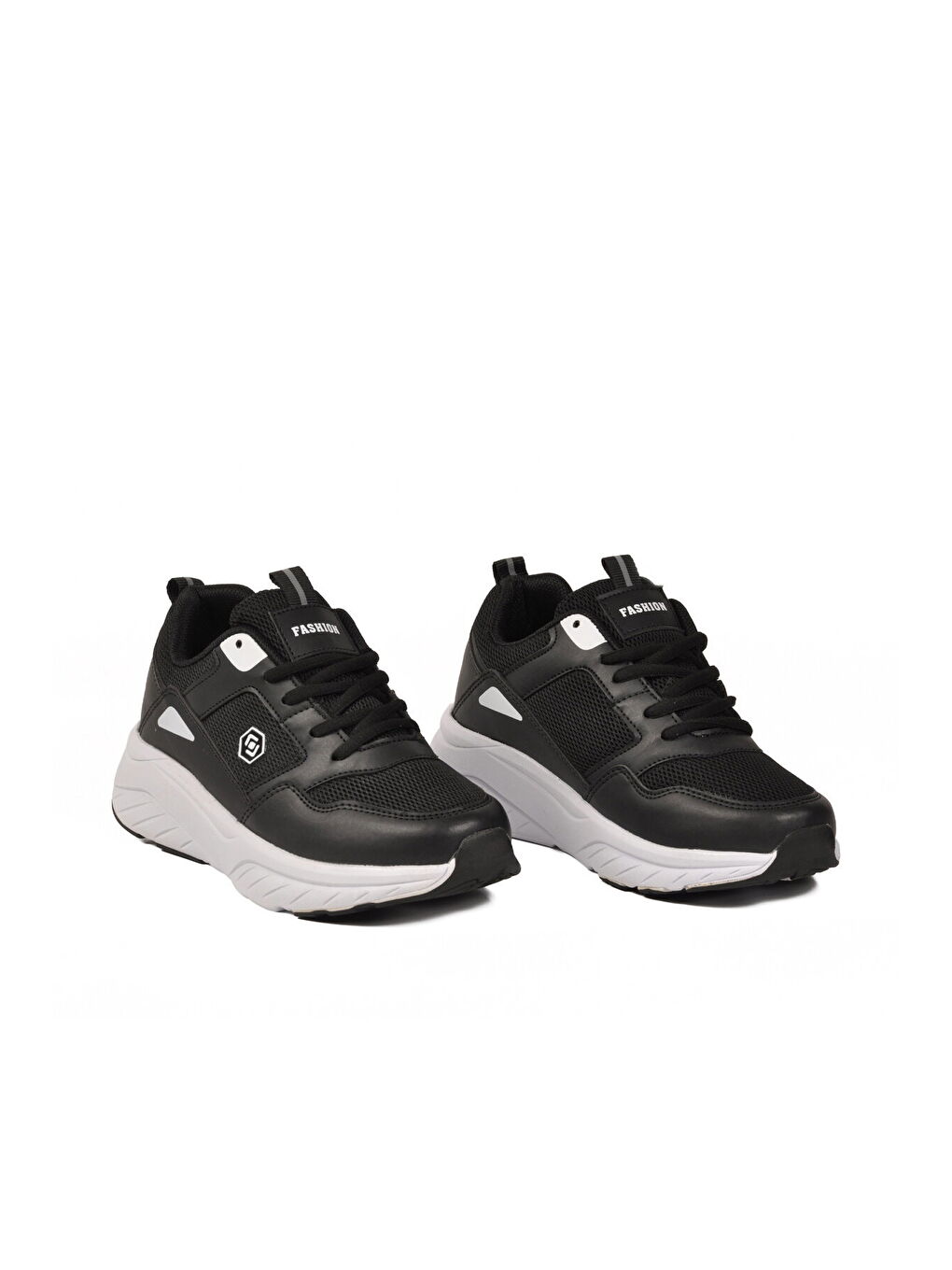 Siyah Beyaz Fileli Hafif Unisex Spor Ayakkabı 2105 Z-2