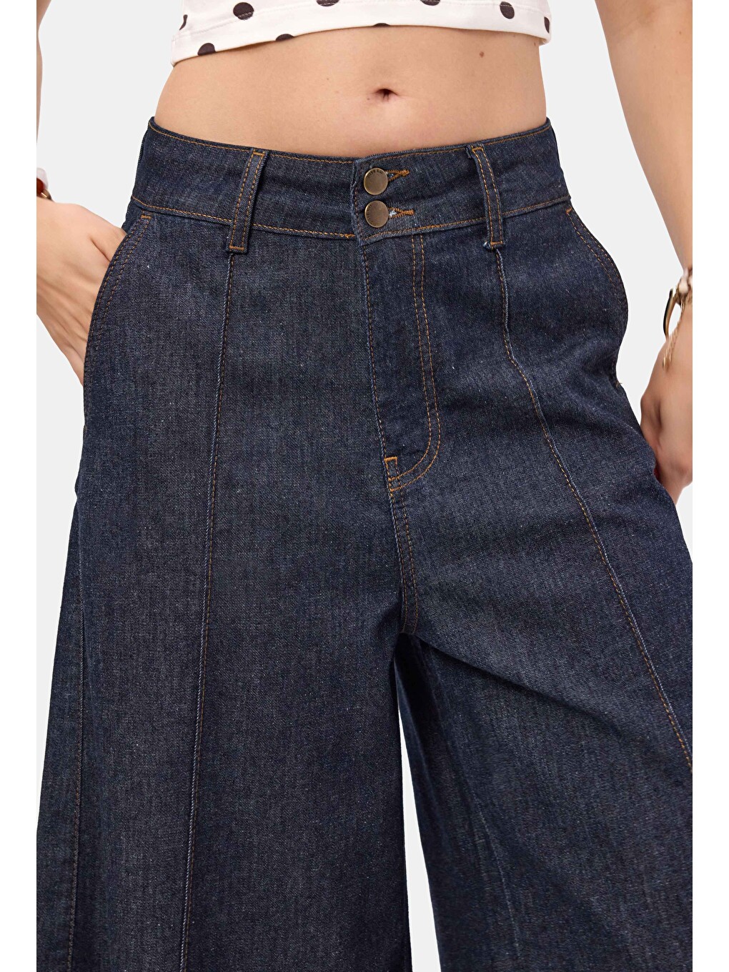 Kadın İndigo Selvedge 7w6-50 Maxi Denim Bermuda Jort-2