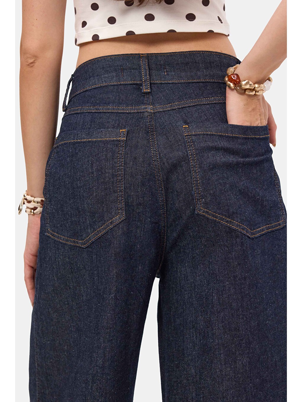 Kadın İndigo Selvedge 7w6-50 Maxi Denim Bermuda Jort-4
