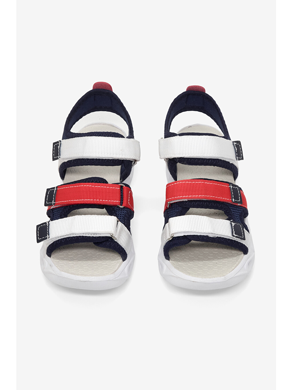 Çocuk Unisex Lacivert Kırmızı Beyaz Çoçuk Renkli Rahat Kalıp Sandalet-1