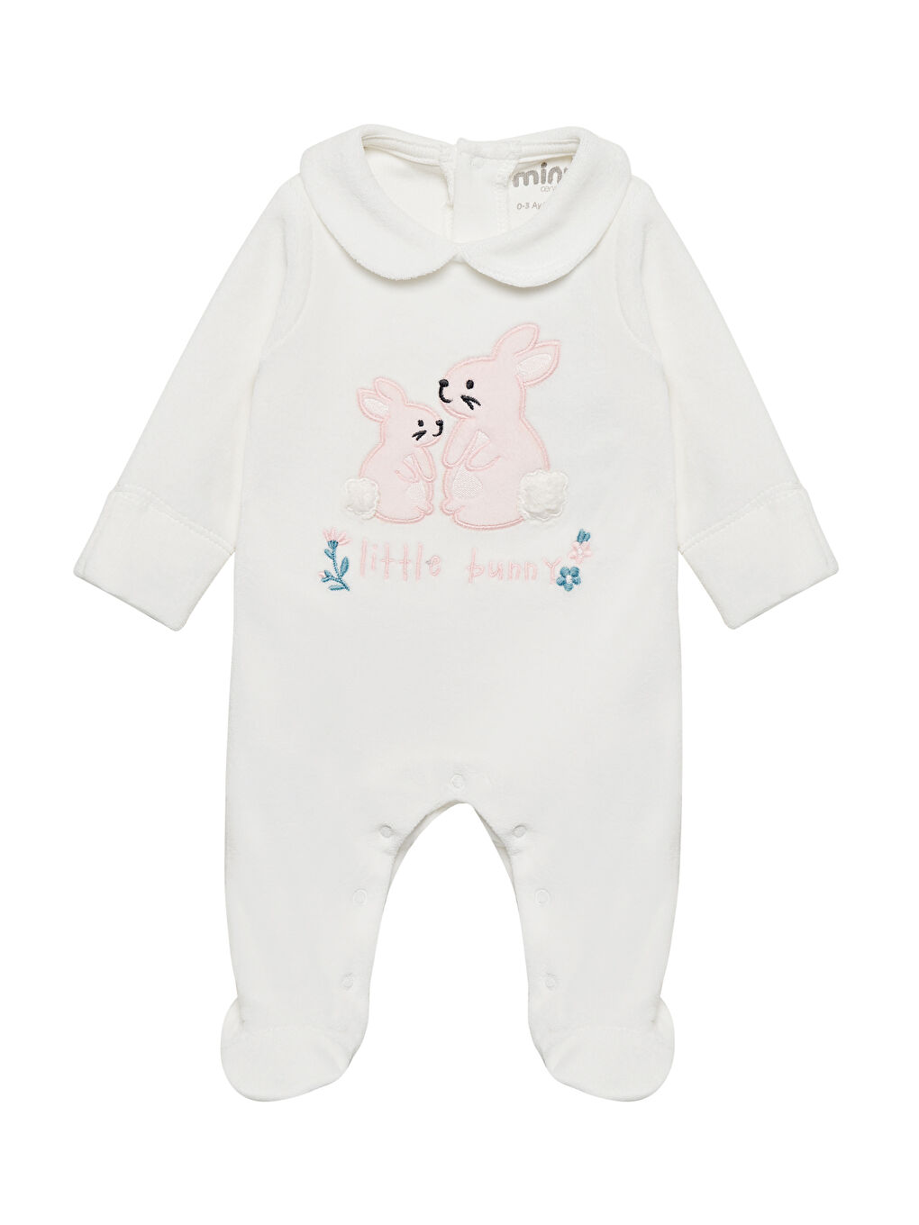 Pembe Kız Bebek Kadife Tulum-2