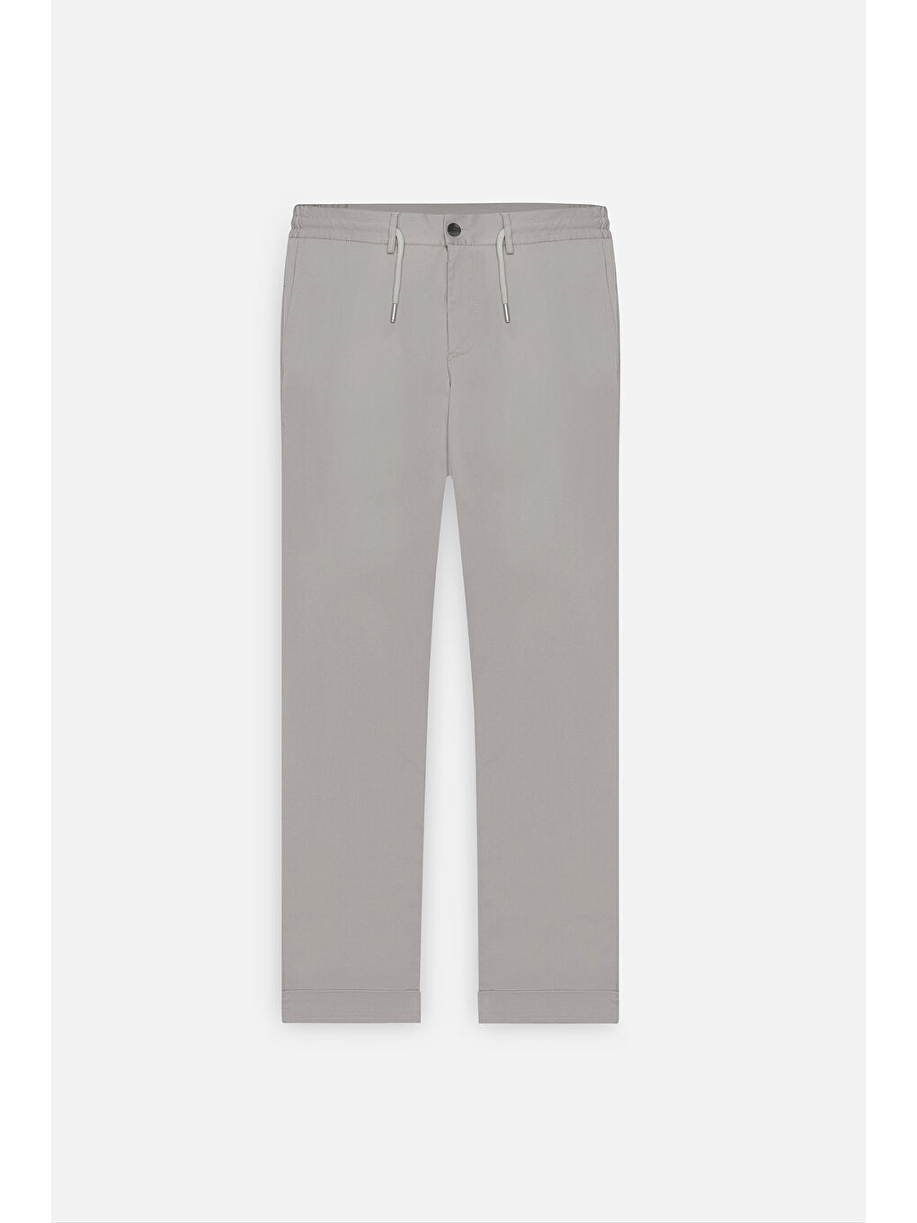 Erkek Açık Gri Slim Fit Dar Kesim Yan Cepli Desenli Beli Lastikli Pantolon-4