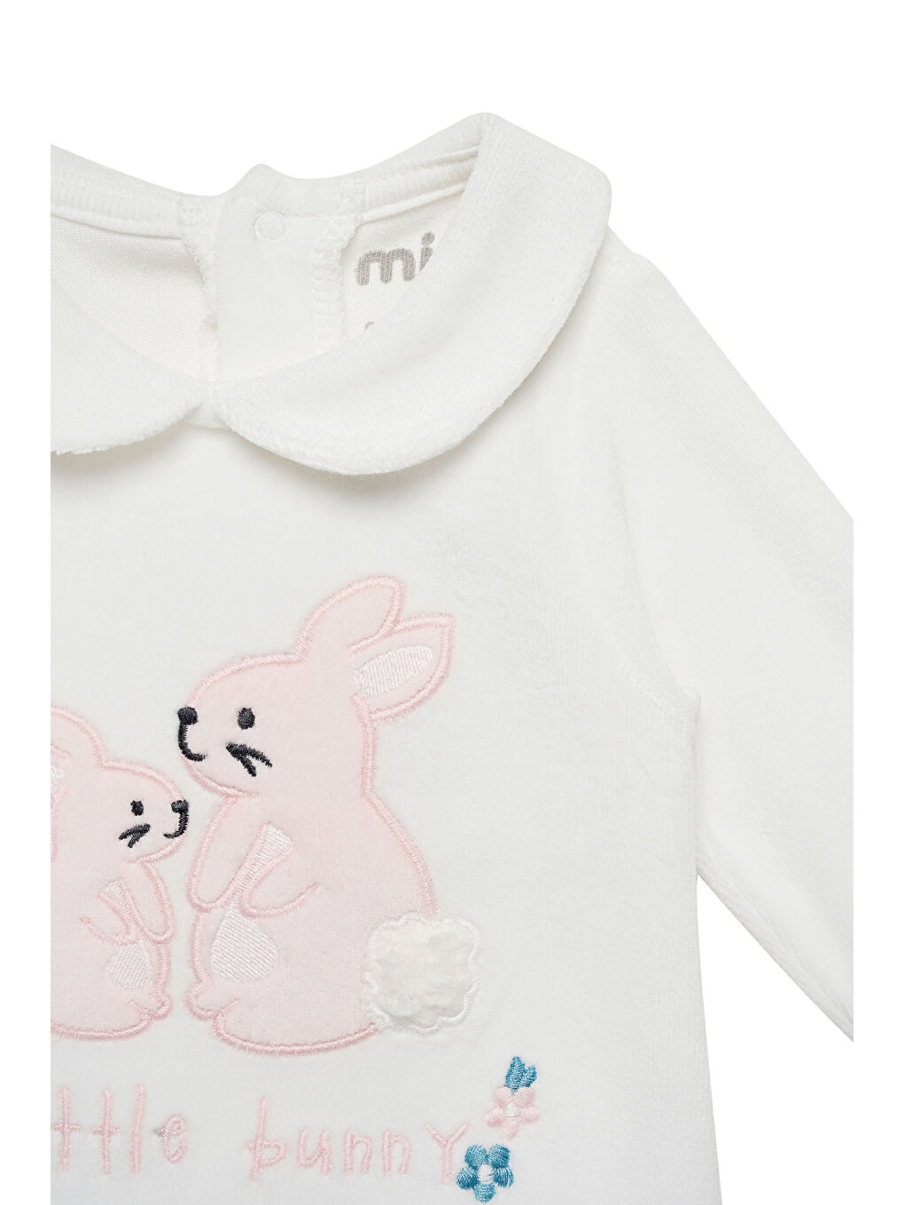 Pembe Kız Bebek Kadife Tulum-4