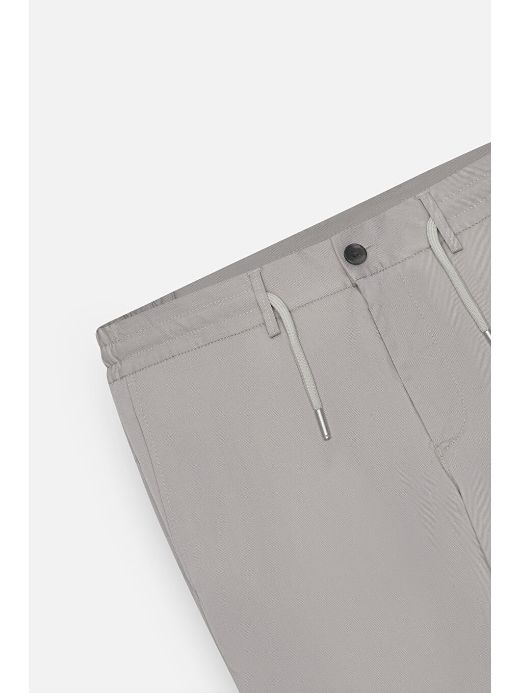 Erkek Açık Gri Slim Fit Dar Kesim Yan Cepli Desenli Beli Lastikli Pantolon-6