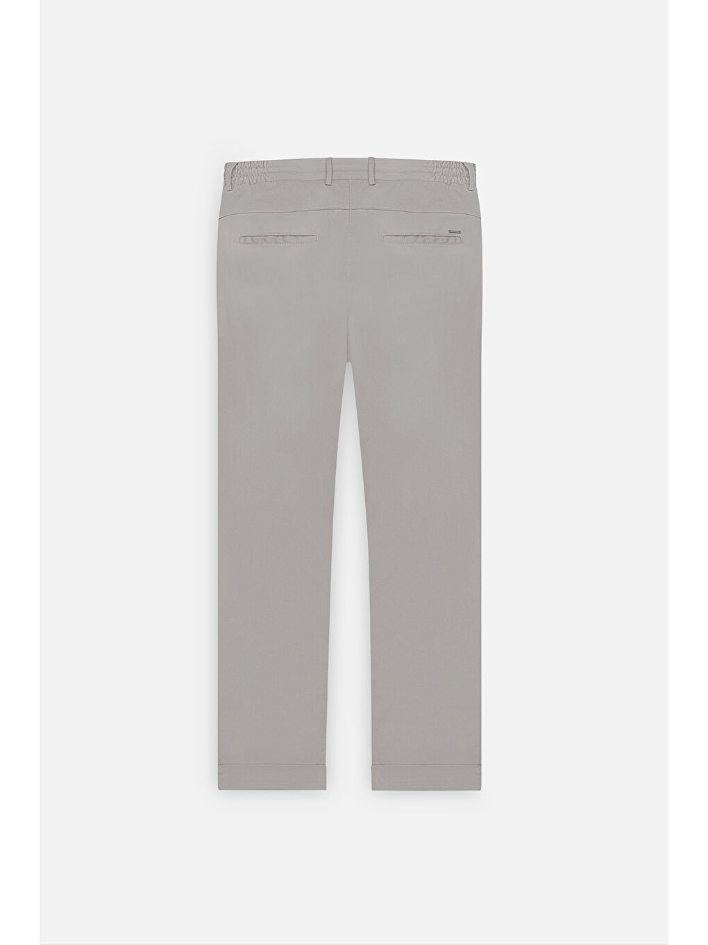 Erkek Açık Gri Slim Fit Dar Kesim Yan Cepli Desenli Beli Lastikli Pantolon-7