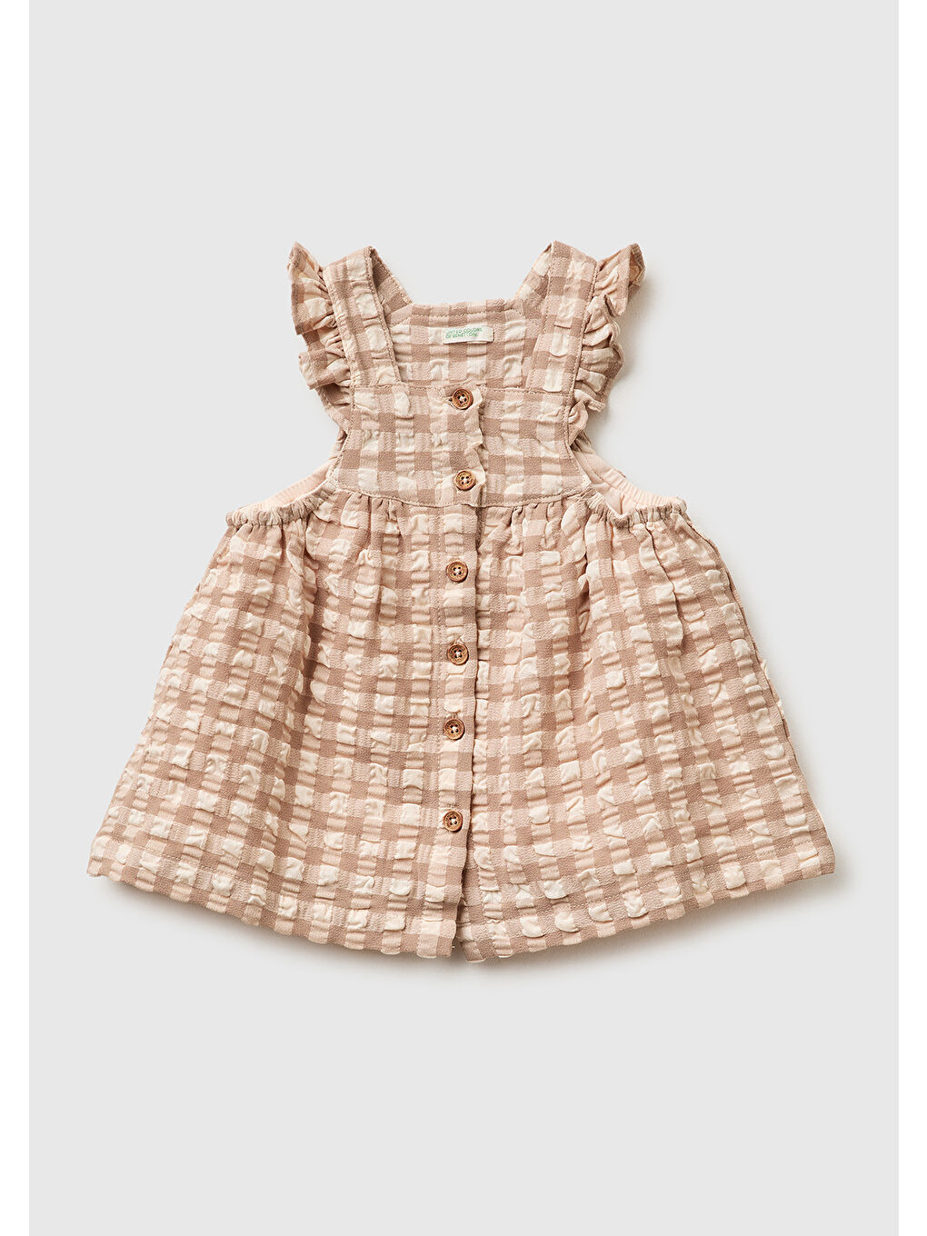 Karışık Bebek Fırfırlı Askılı Nakışlı Muslin Elbise